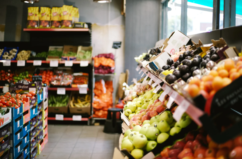 Grocery store produce section